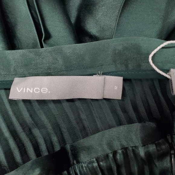 Vince Womens Green Pleated Skirt Size 12 - Picture 6 of 8